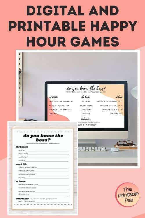 Digital and Printable Virtual Happy Hour Games