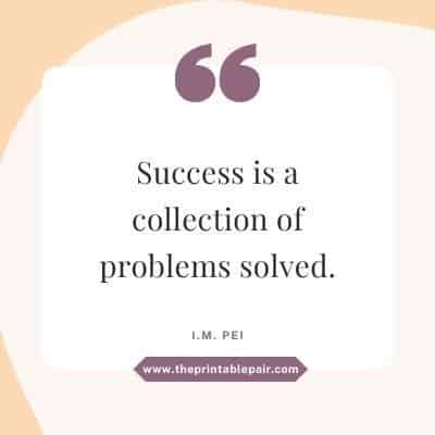 Success is a collection of problems solved.