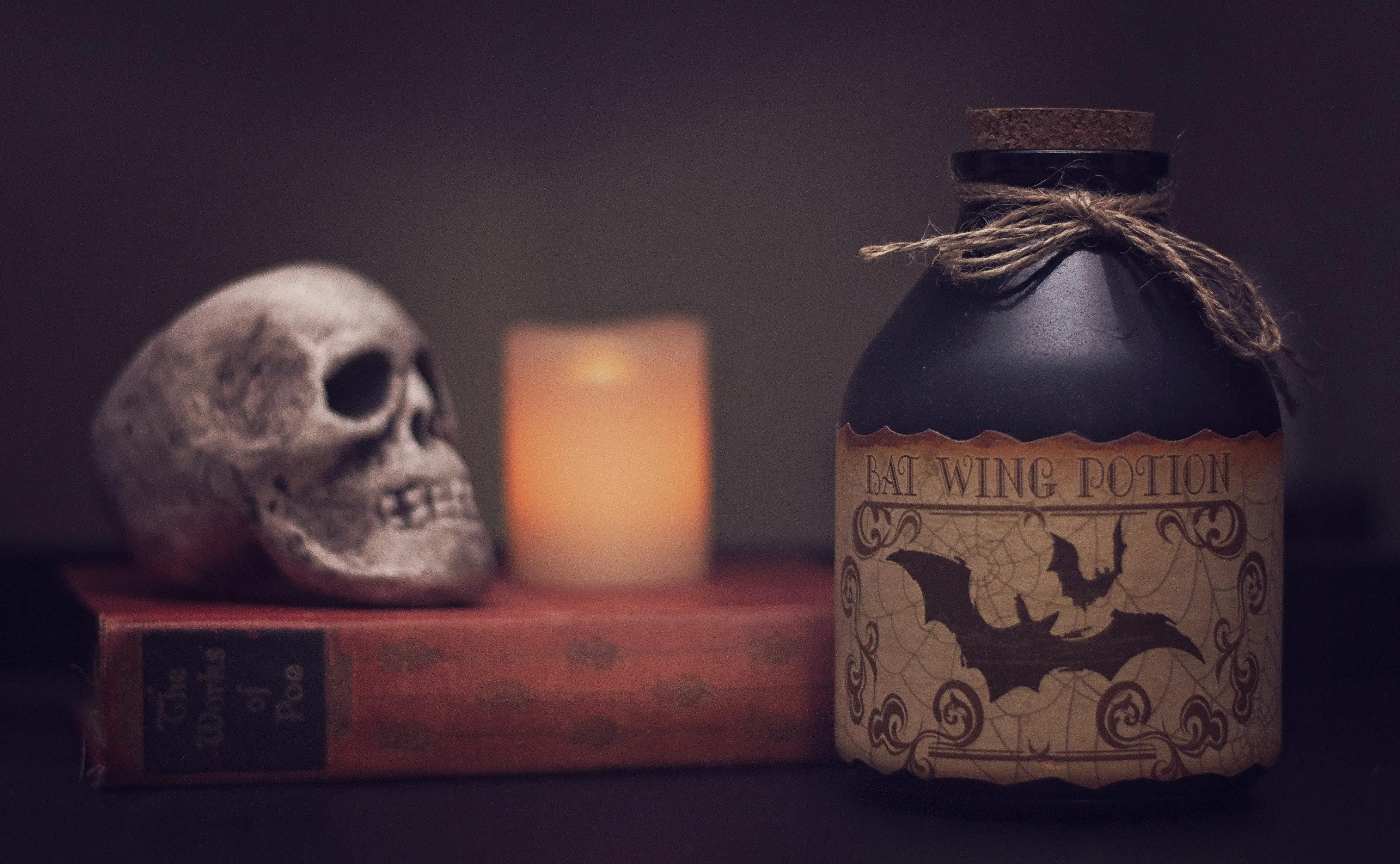 Spooky skull and poison Halloween Decorations for Home Office