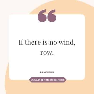If there is no wind, row.